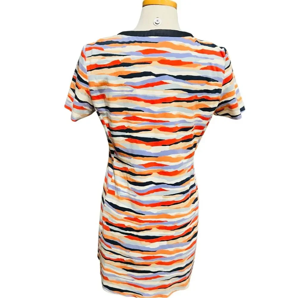 Tory Burch Vienna Abstract Sunset Stripe Multicolor Size XL